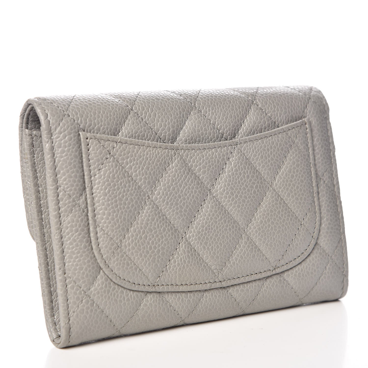 Chanel Caviar Quilted Small Flap Wallet Grey 3 of 8