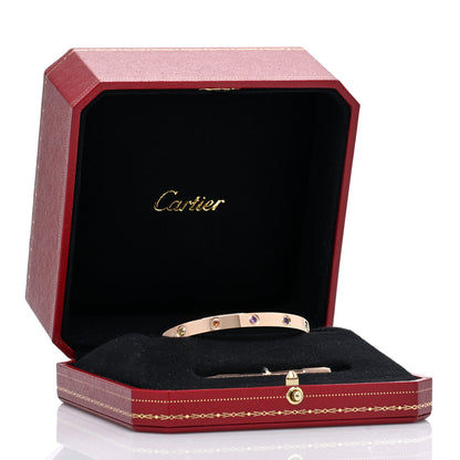 Cartier 18K Pink Gold Sapphire Garnet Amethyst LOVE Bracelet 17 5 of 5