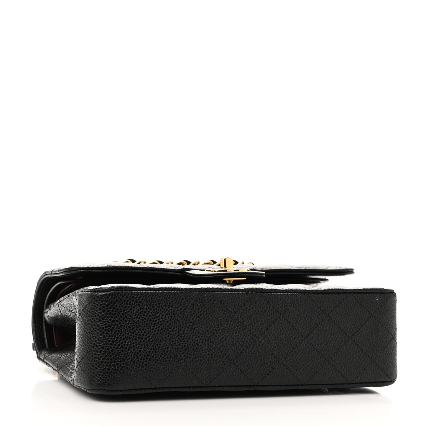Caviar Quilted Small Double Flap Black