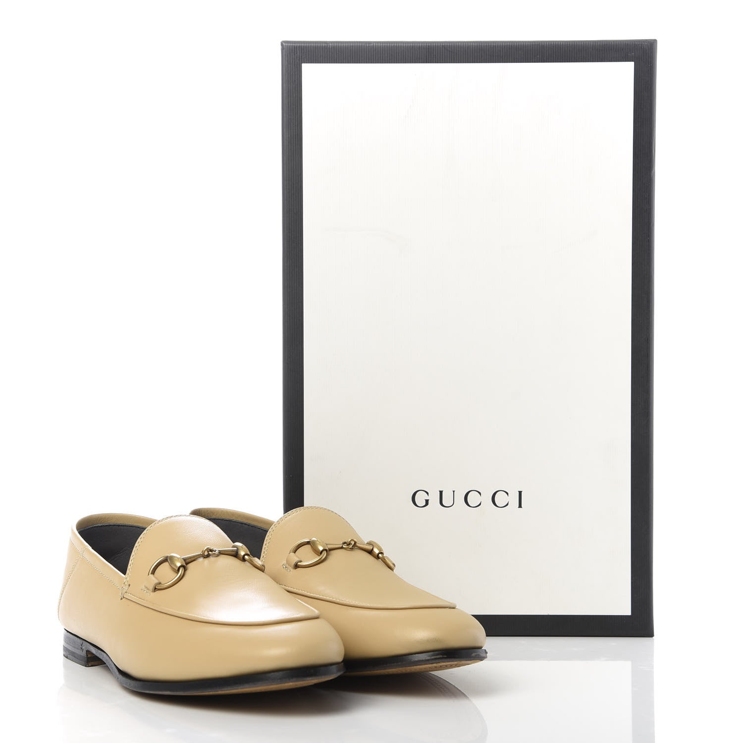 Gucci Lambskin Womens Brixton Horsebit Loafers 35 Wheat 10 of 10