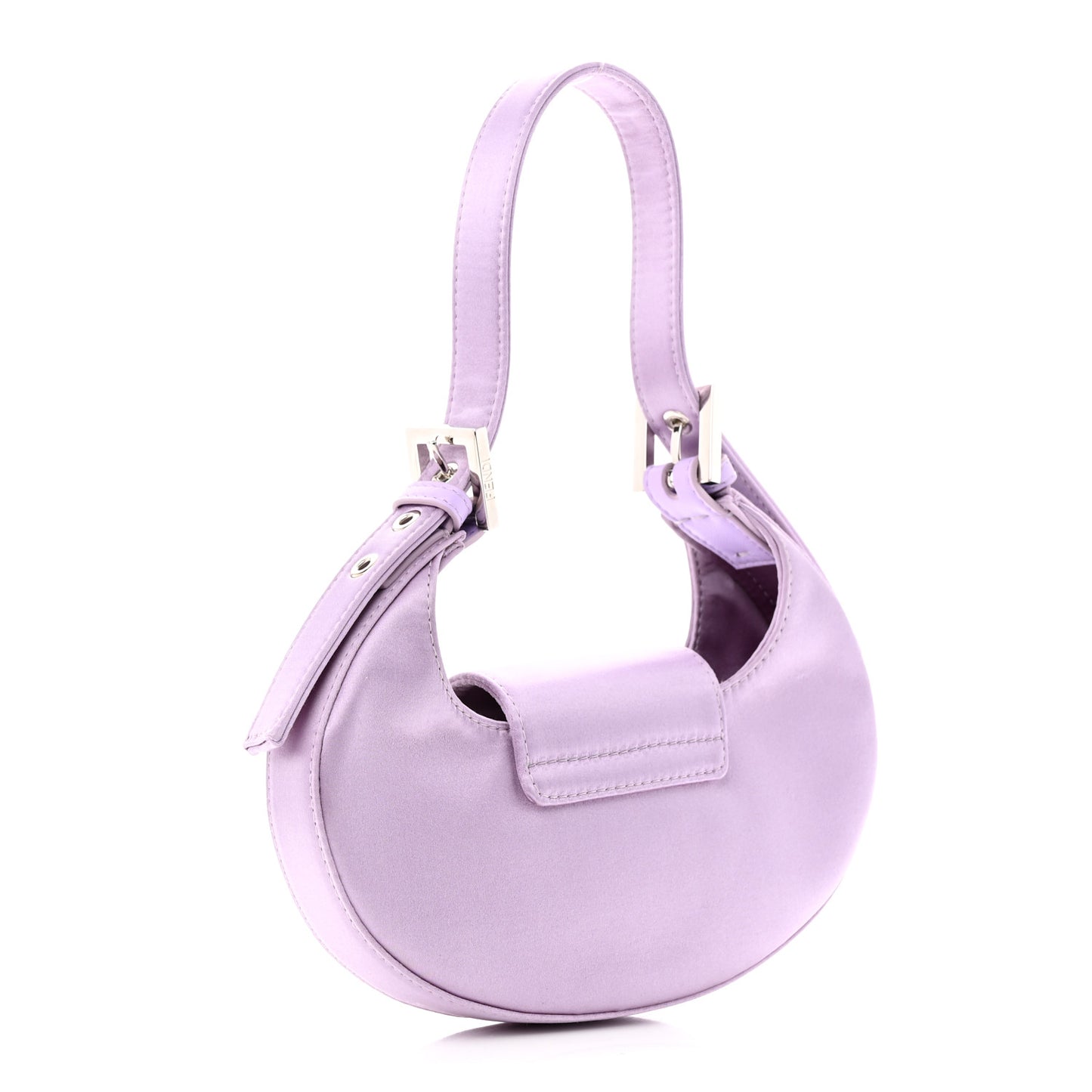 Silk Satin Mini Cookie Hobo Bag Lilla