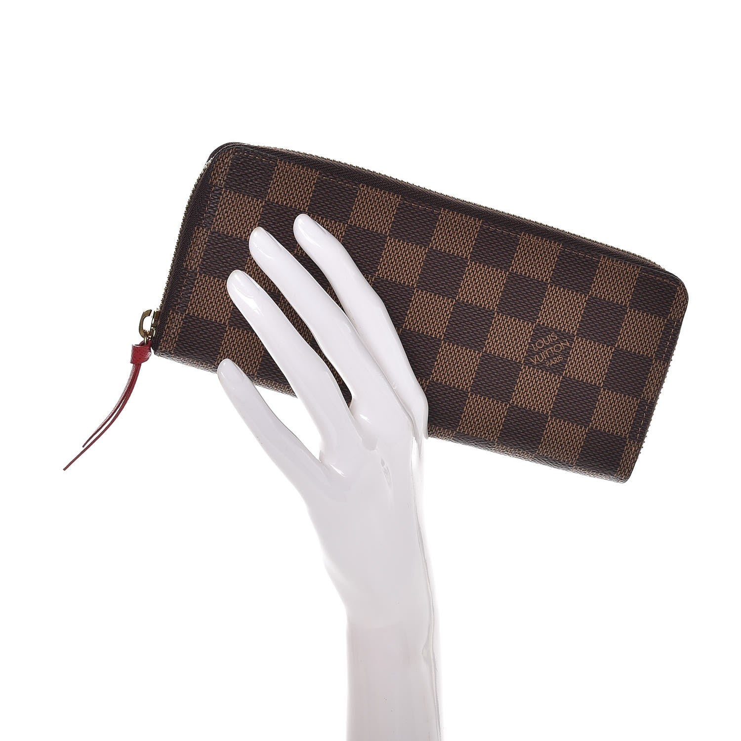 Louis Vuitton Damier Ebene Clemence Wallet Cherry 2 of 7