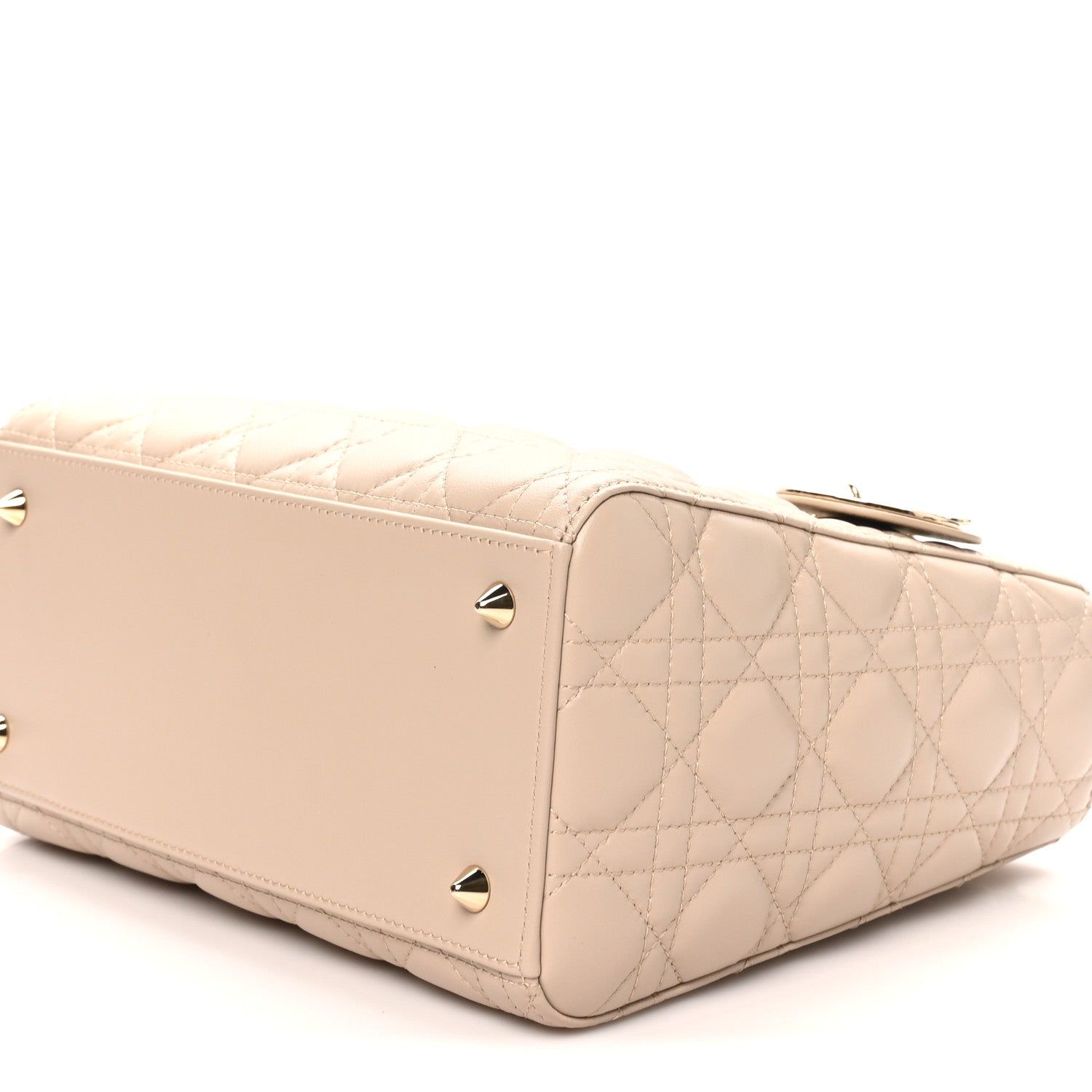 Christian Dior Lambskin Cannage Medium Lady Dior Powder Beige 9 of 9