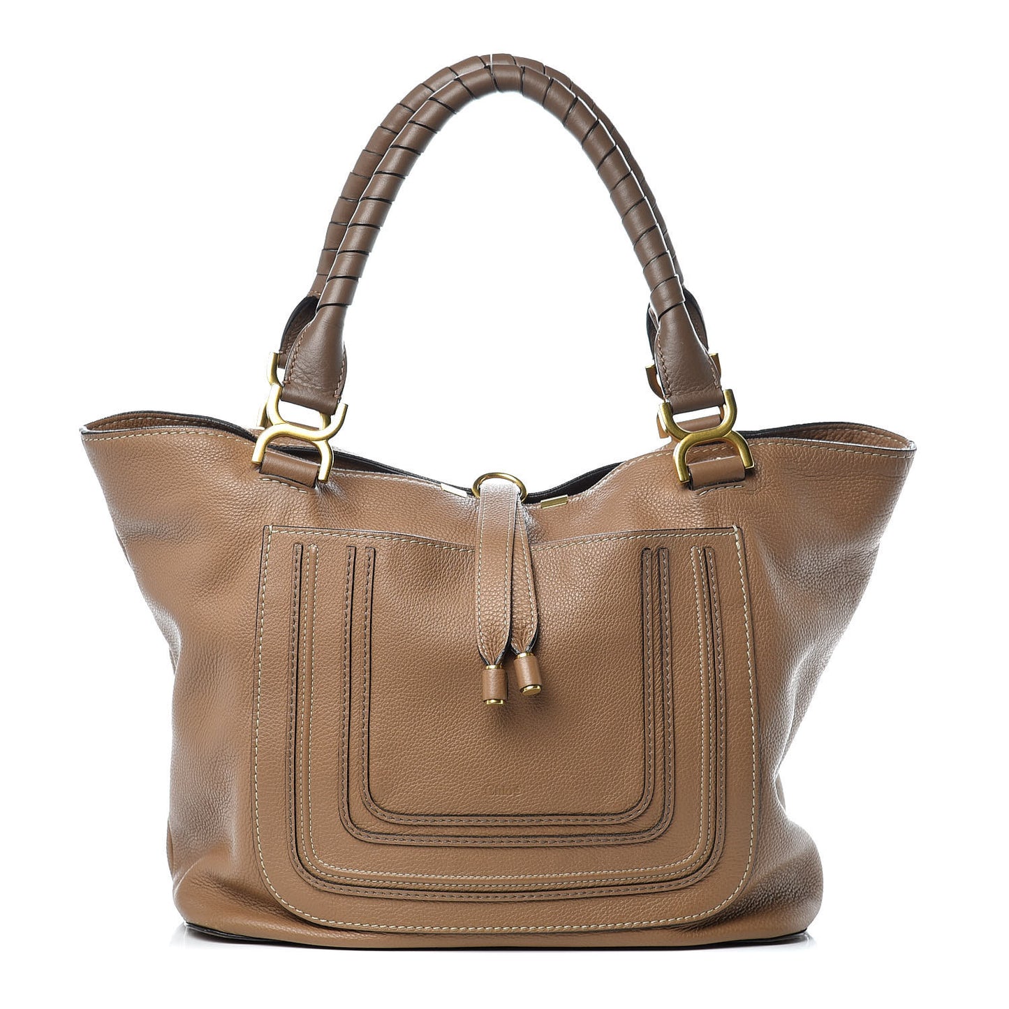 Calfskin Large New Marcie Tote Nut