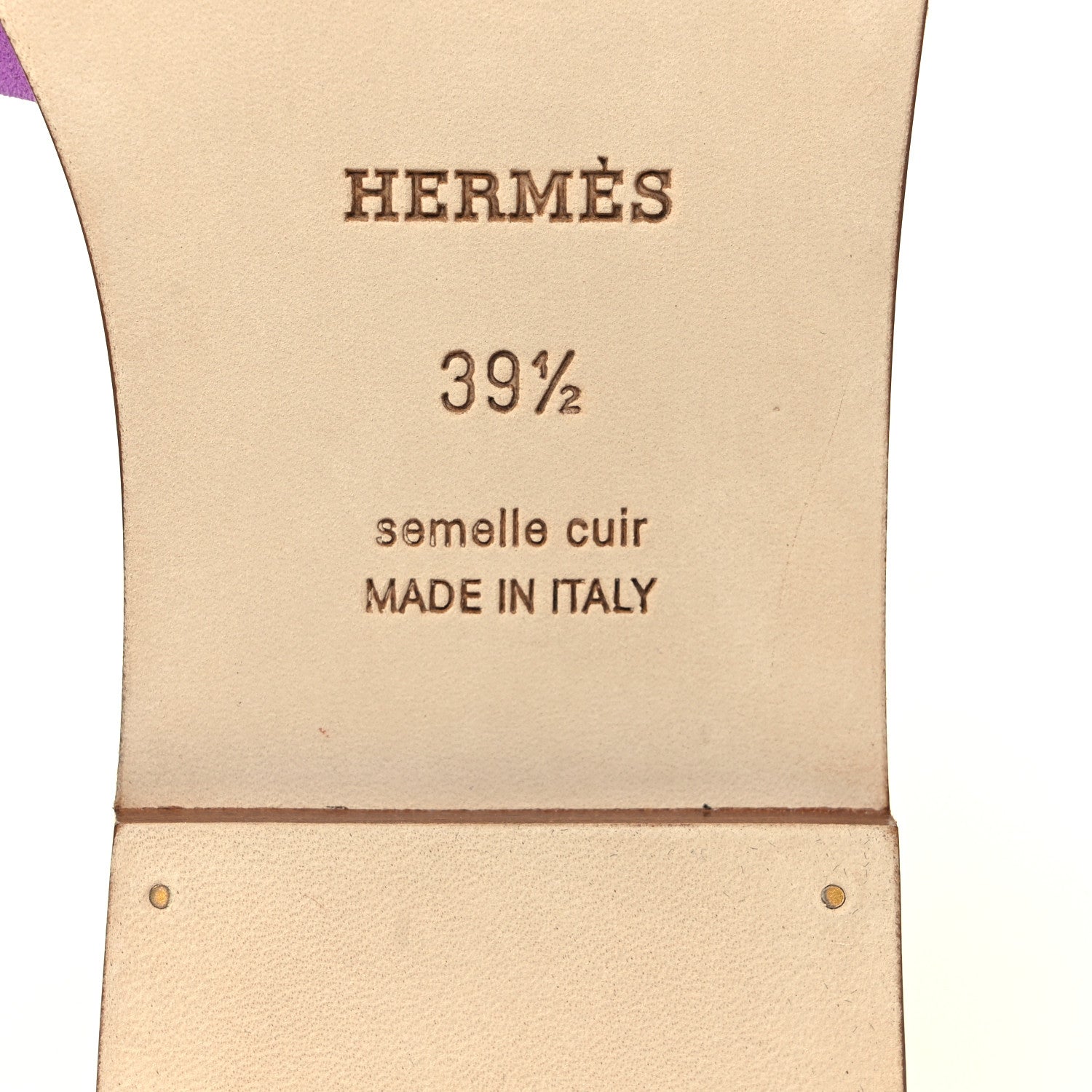 Hermes Suede Goatskin Oran Sandals 39.5 Violet Parme 6 of 9