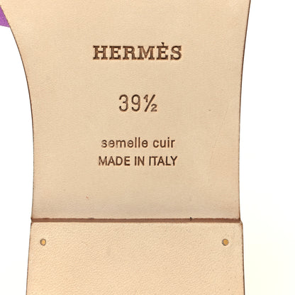Hermes Suede Goatskin Oran Sandals 39.5 Violet Parme 6 of 9