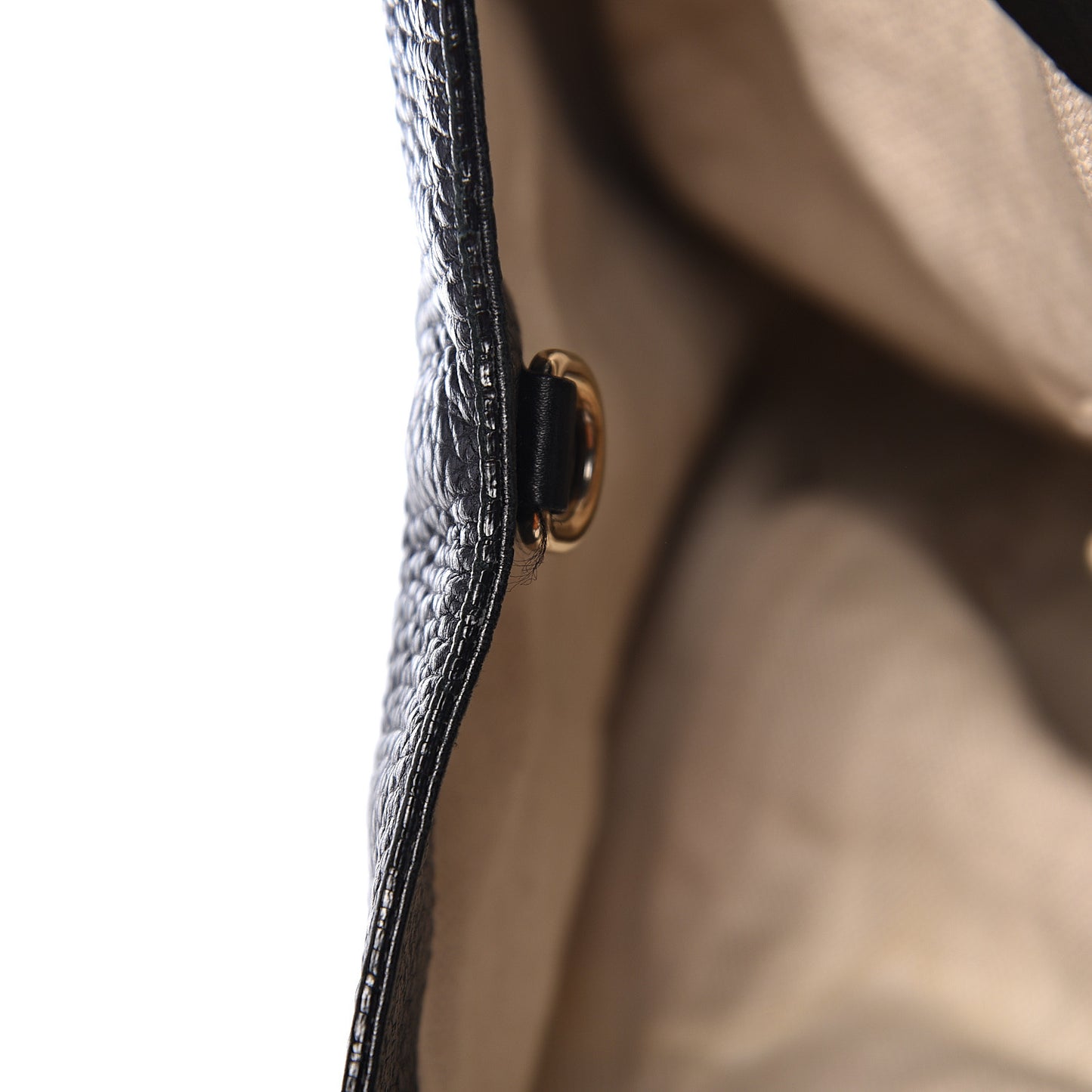 Pebbled Calfskin Large Soho Shoulder Bag Black