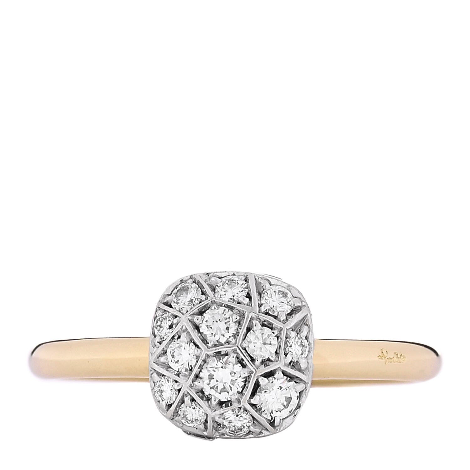 Pomellato 18K Rose White Gold Diamond Nudo Solitaire Ring 56 7.5 1 of 5