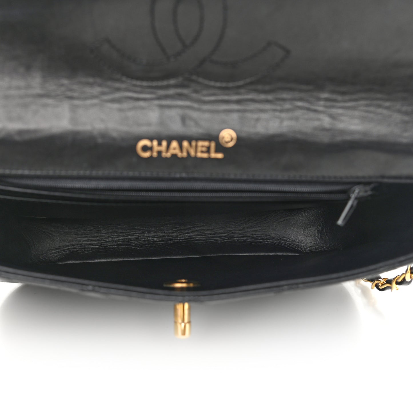 Lambskin Quilted Small Single Flap Black