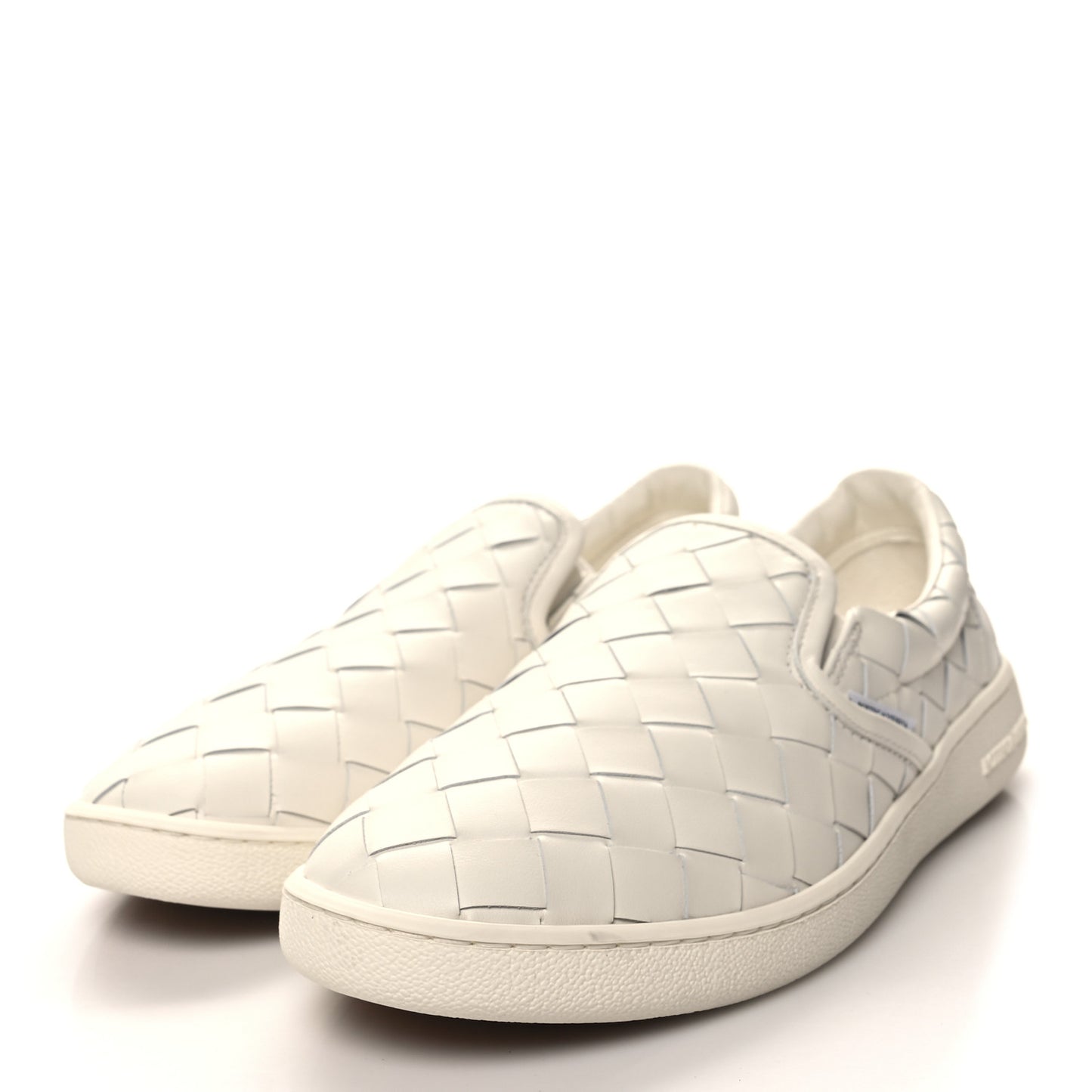 Nappa Intrecciato Slip On Sneakers 39 White