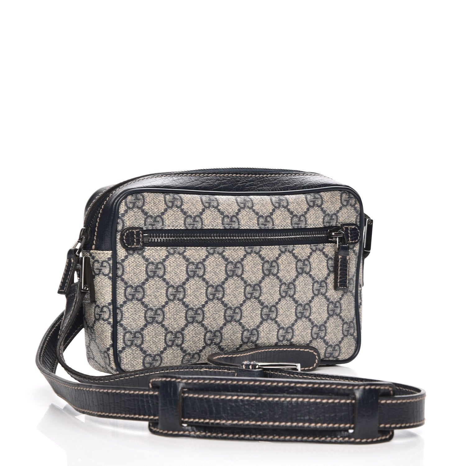 Gucci GG Supreme Monogram Web Small Shoulder Bag Navy 3 of 7