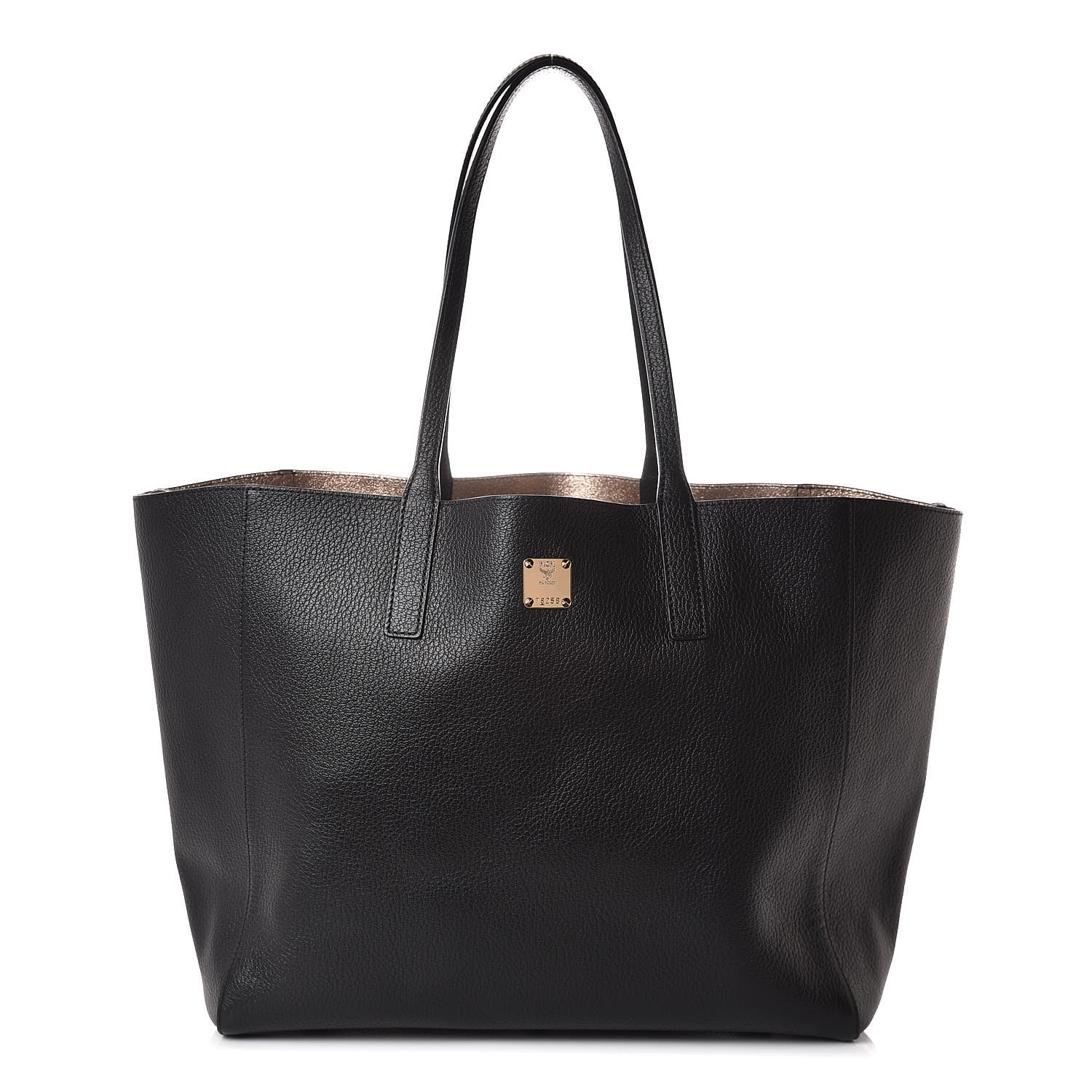 MCM Grained Calfskin Medium Reversible Wandel Tote Black 1 of 16