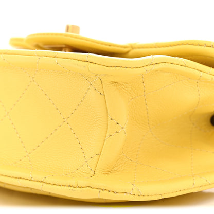 Chanel Caviar Quilted Mini Sweet Classic Flap Yellow 10 of 11