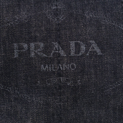 Prada Denim Small Logo Tote Black 8 of 17