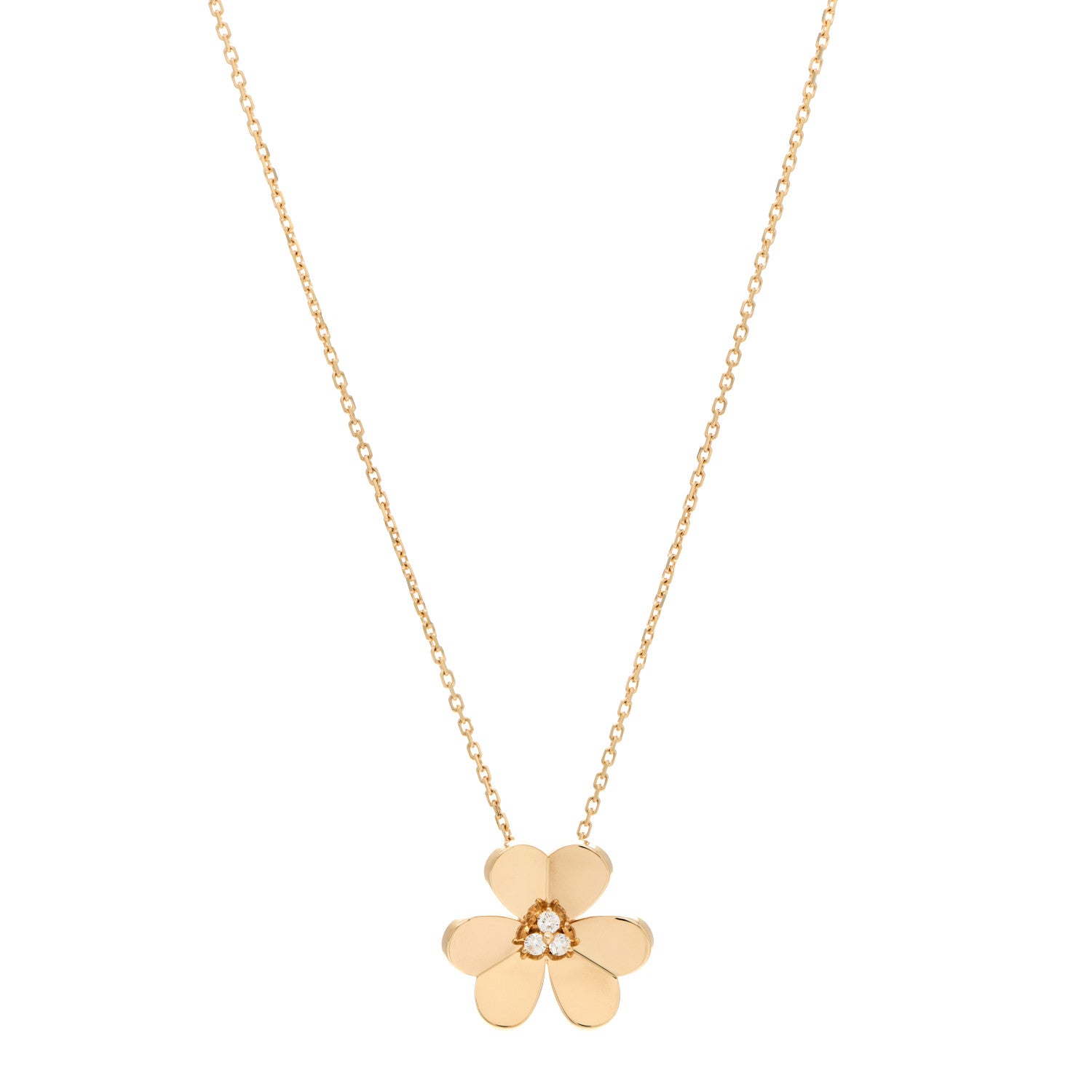 Van Cleef & Arpels 18K Yellow Gold Diamond Large Frivole Pendant Necklace 1 of 6