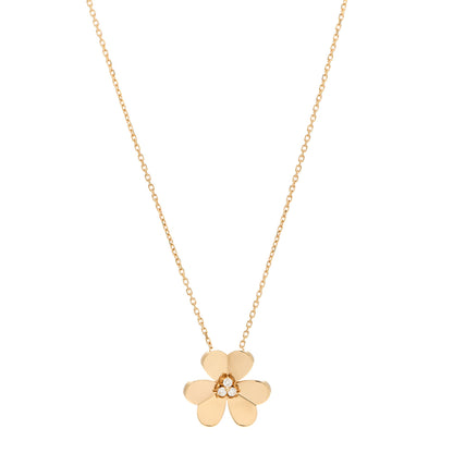 Van Cleef & Arpels 18K Yellow Gold Diamond Large Frivole Pendant Necklace 1 of 6