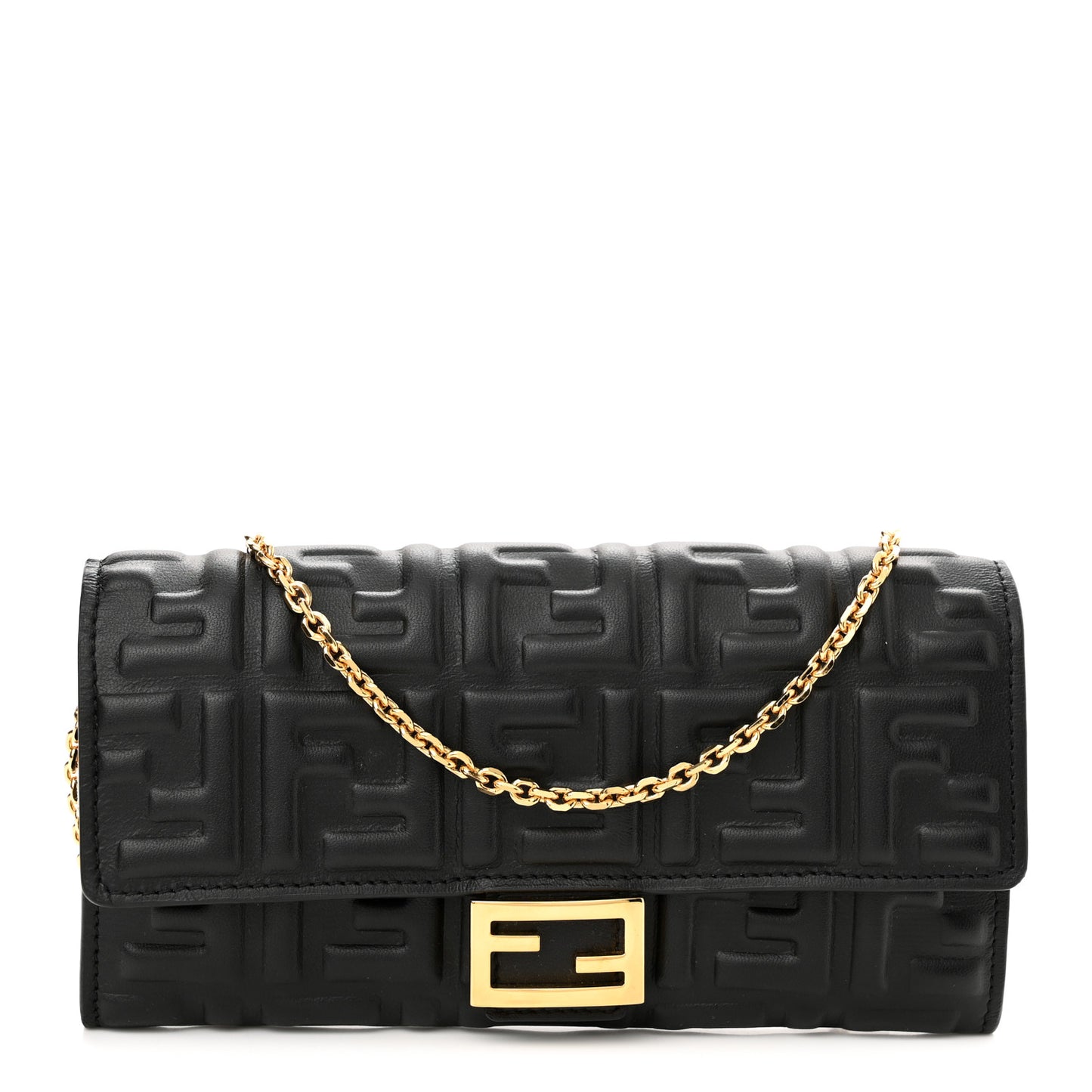 Nappa Matisse FF Embossed Continental Wallet On Chain Black