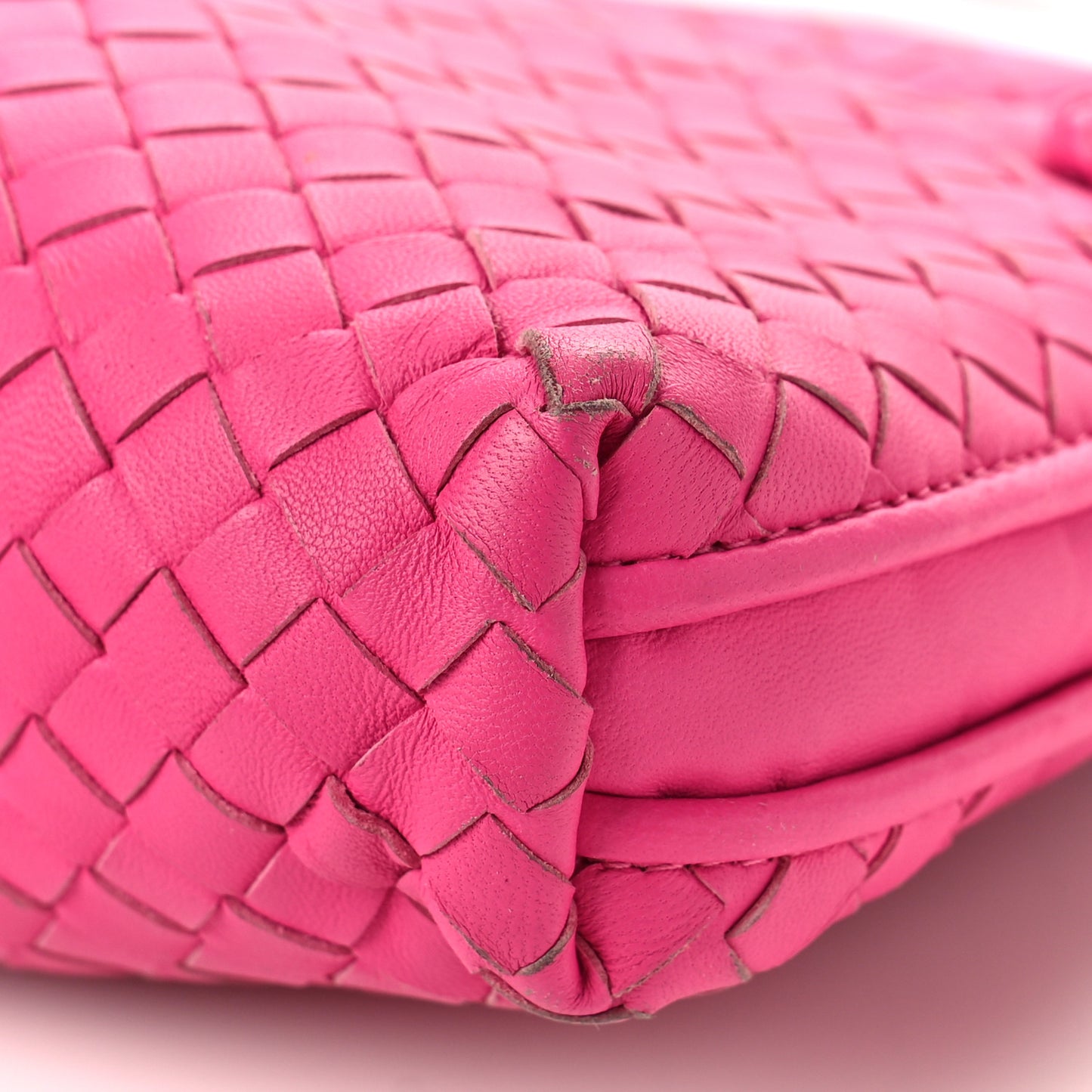 Nappa Intrecciato Nodini Bag Rosa Shock