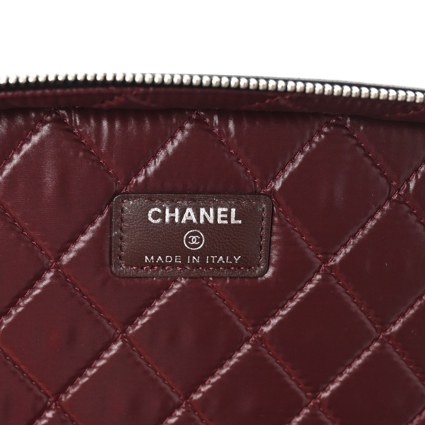 Lambskin Quilted Large Vanity Pouch Black