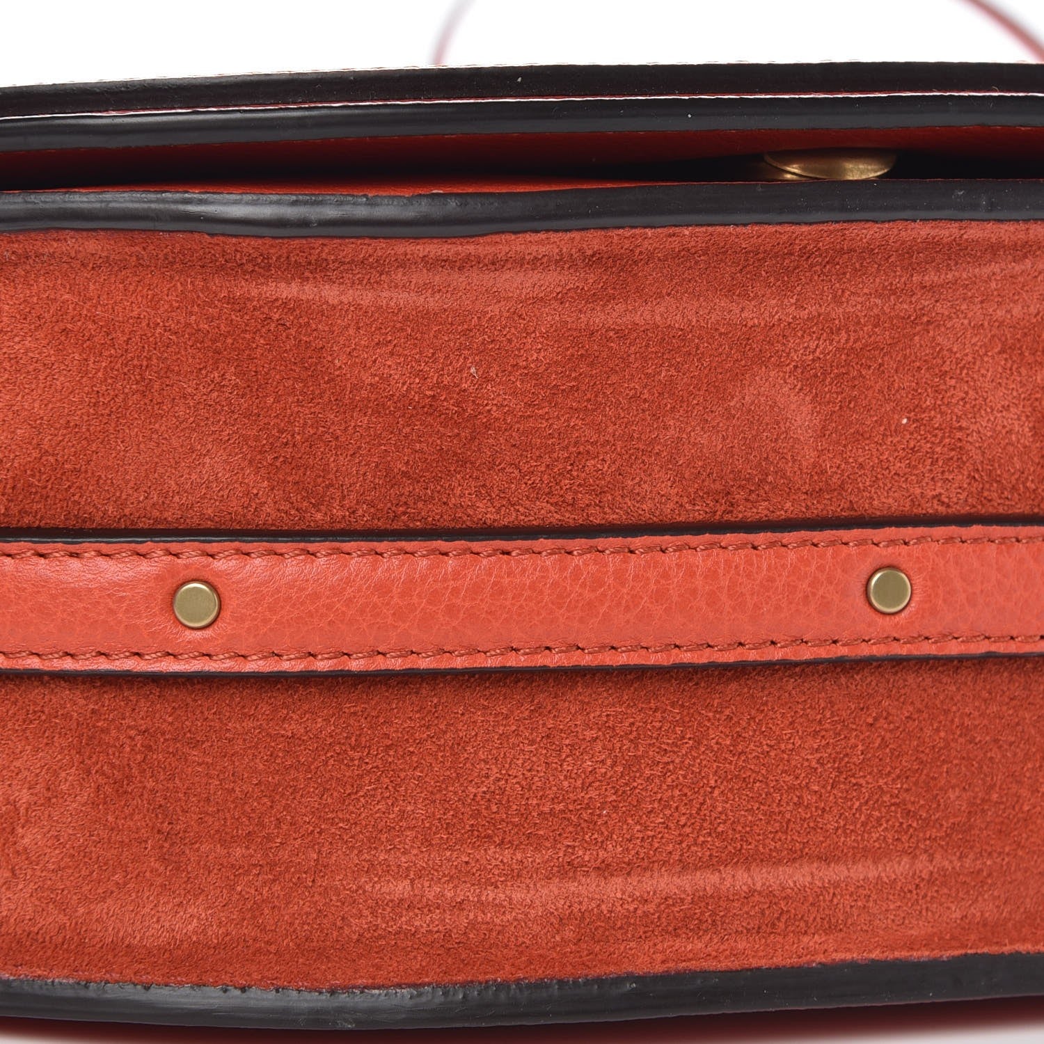 Chloe Calfskin Suede Small Nile Bracelet Bag Sepia Red 6 of 8