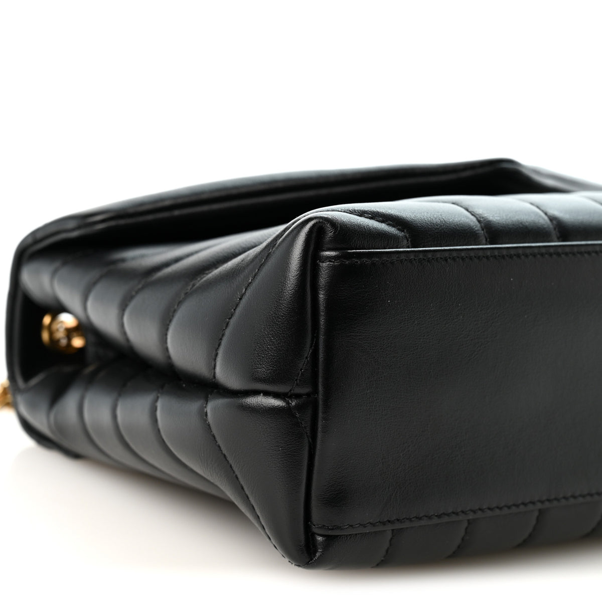 Saint Laurent Calfskin Y Quilted Monogram Small Loulou Chain Satchel Black 10 of 12