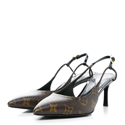 Louis Vuitton Monogram Cherie Slingback Pumps 35.5 3 of 9