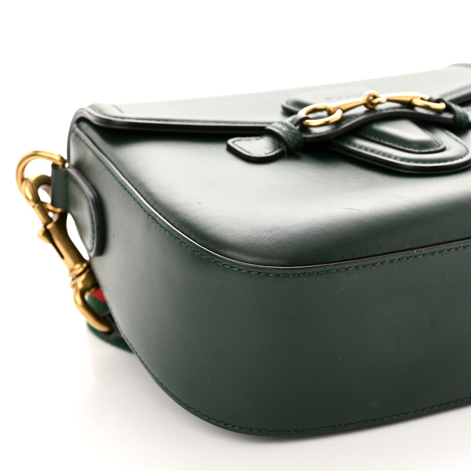 Gucci Calfskin Medium Lady Web Shoulder Bag Green 10 of 13