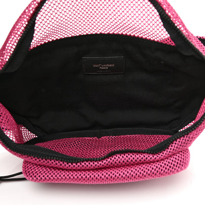 Saint Laurent Nylon Mesh SLP Belt Bag Fuchsia 5 of 8