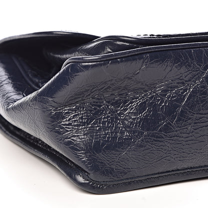 Saint Laurent Crinkled Calfskin Matelasse Monogram Medium Niki Chain Satchel Deep Marine 8 of 10