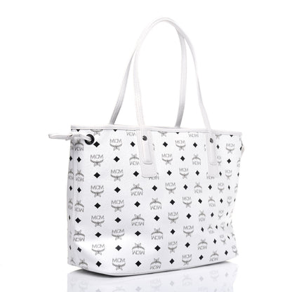 MCM Visetos Medium Liz Reversible Shopper Tote White 4 of 15