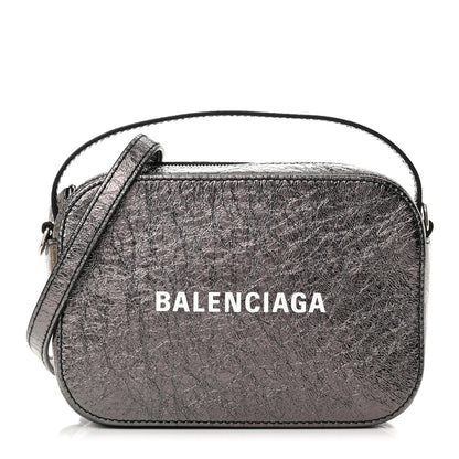 Balenciaga Metallic Textured Calfskin XS Everyday Camera Bag with Handle Black 1 of 10