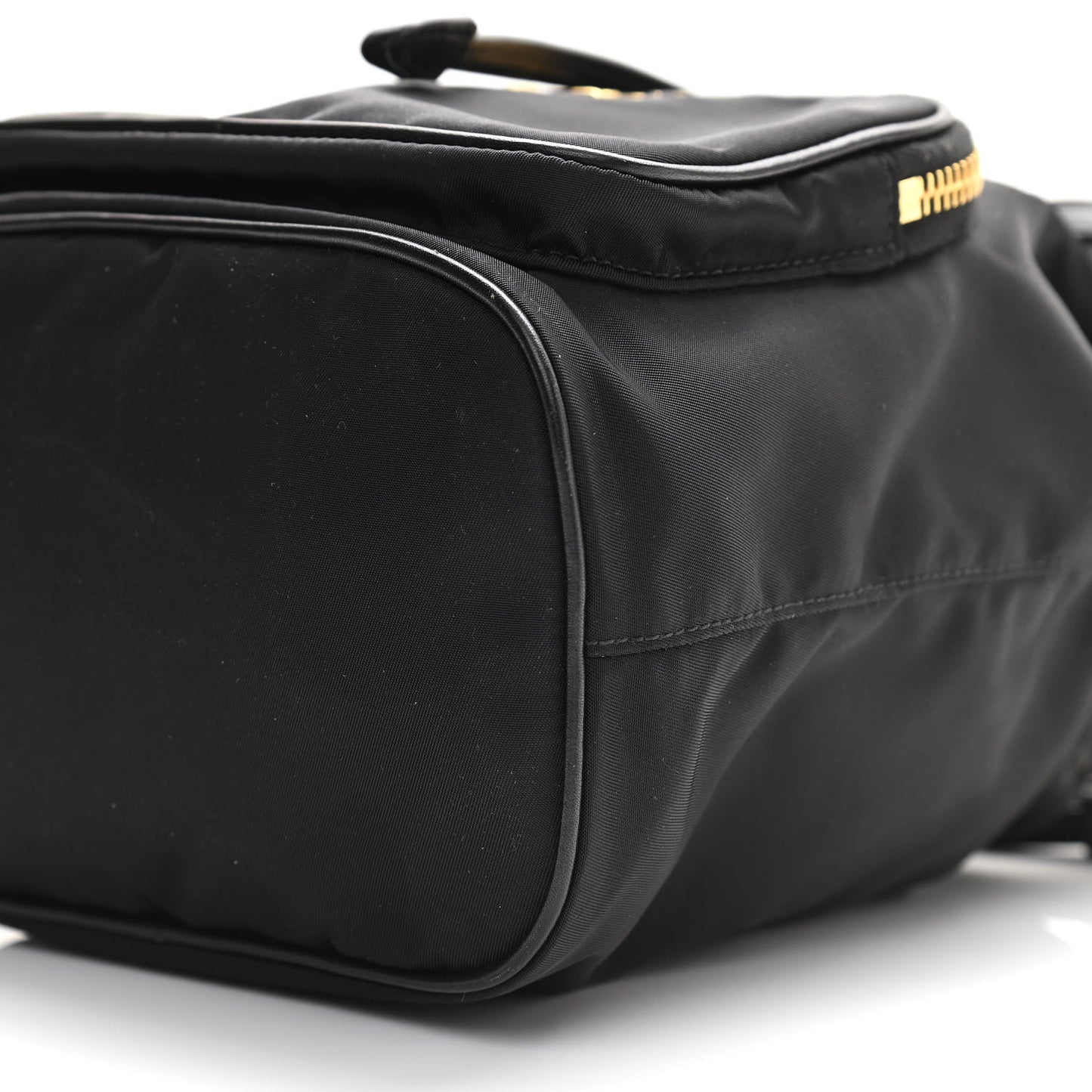 Saffiano Tessuto Nylon Mini Bucket Crossbody Bag Black