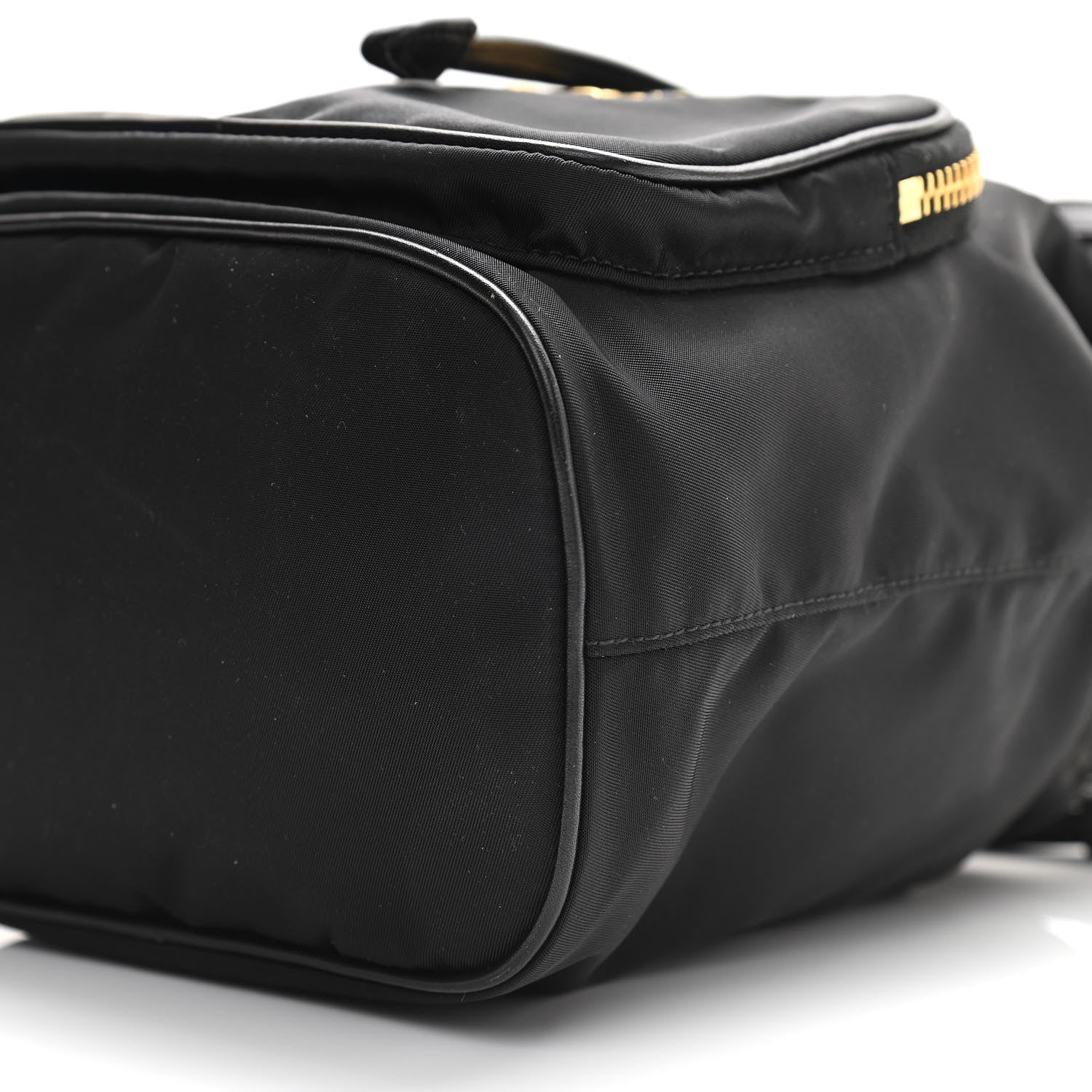 Prada Saffiano Tessuto Nylon Mini Bucket Crossbody Bag Black 10 of 11