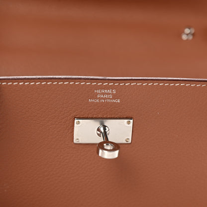 Hermes Evercolor Kelly Wallet To Go Gold 6 of 11