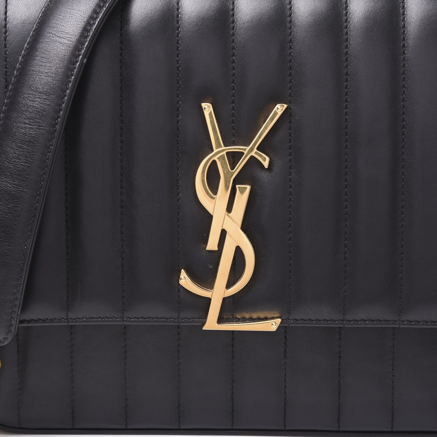Lambskin Matelasse Monogram Large Vicky Chain Bag Black