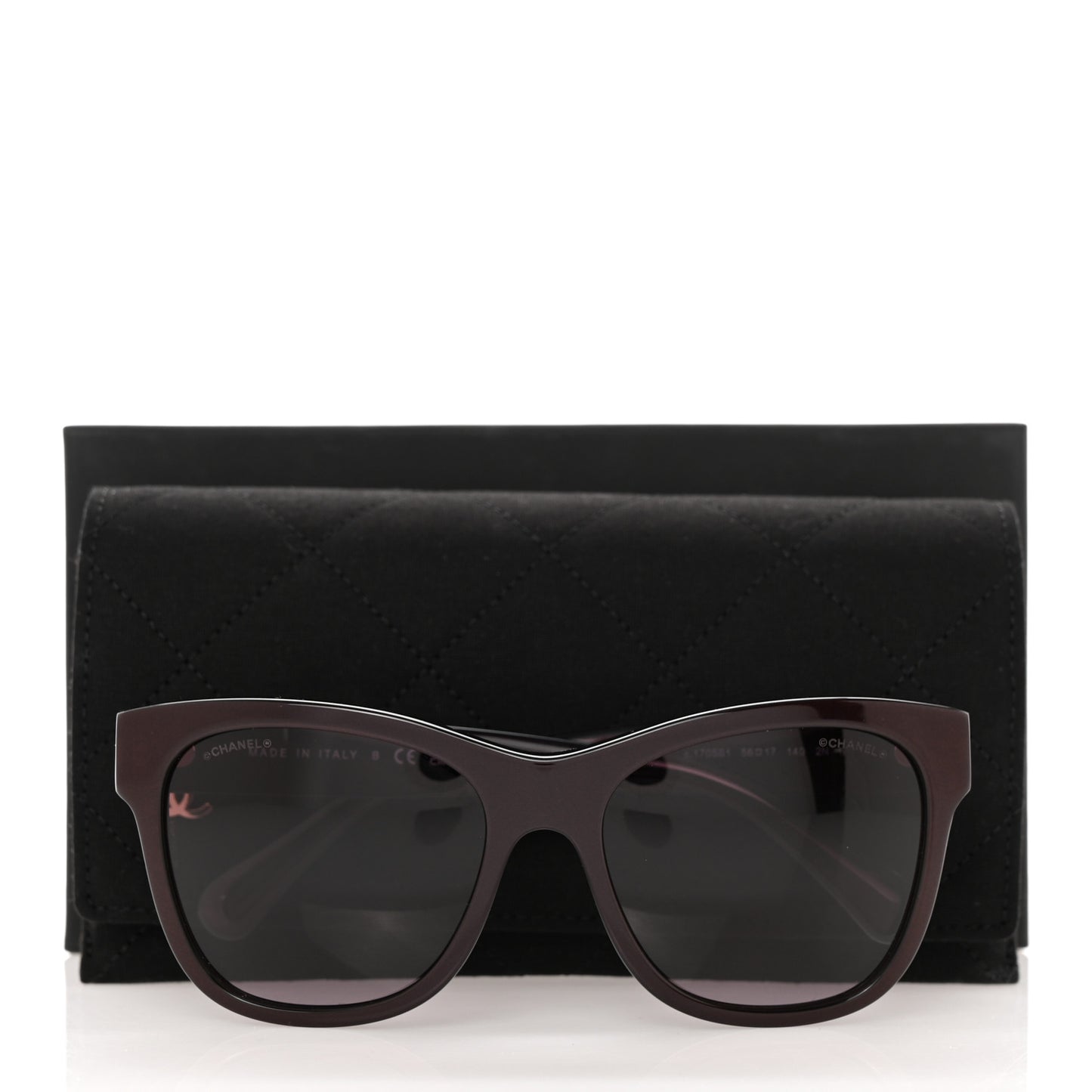 Acetate Square CC Sunglasses 5380 Burgundy Pink