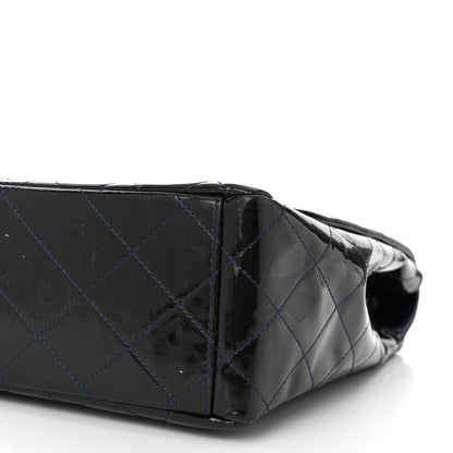 Chanel Patent Quilted Maxi Single Flap Blue 10 of 11