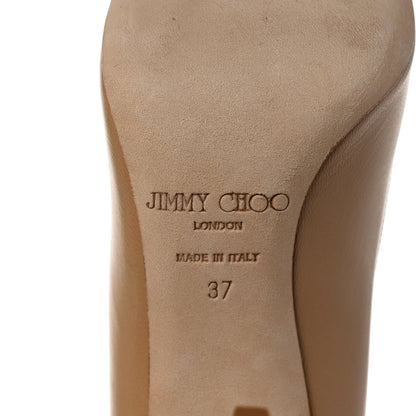 Jimmy Choo Calfskin Gilbert Round Toe Pumps 37 Nude 6 of 9
