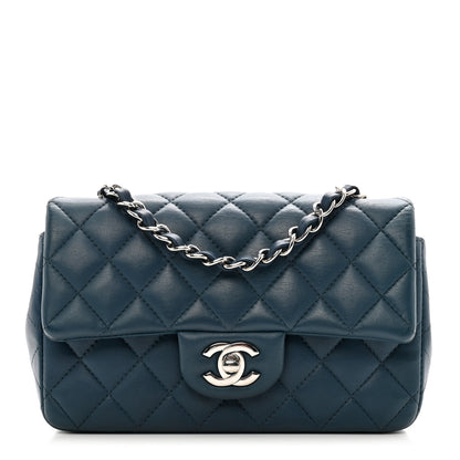 Chanel Lambskin Quilted Mini Rectangular Flap Dark Blue 1 of 10