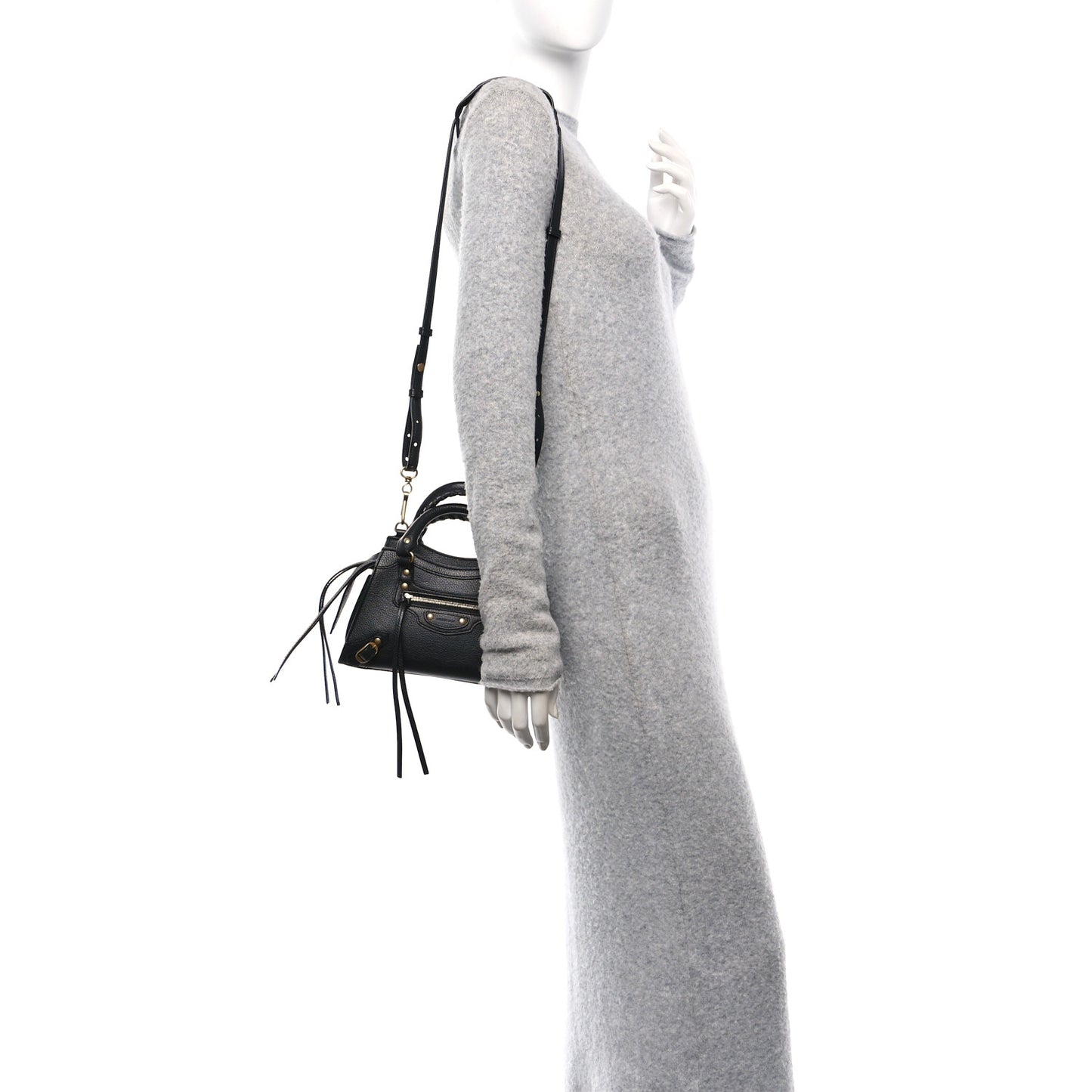 Grained Calfskin Neo Classic Gold Hardware Mini City Black