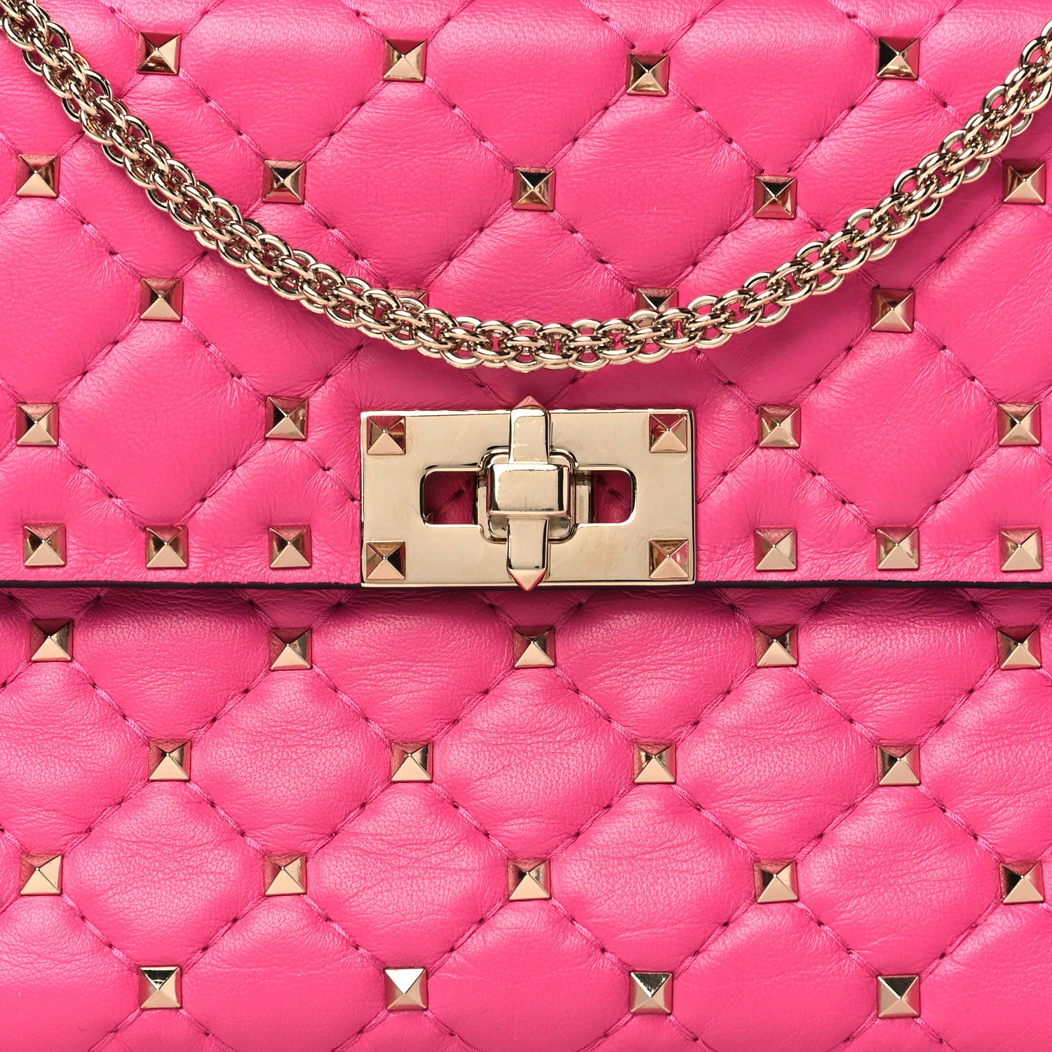 Valentino Garavani Nappa Medium Rockstud Spike Shoulder Bag Pink Orchid 7 of 9
