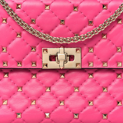 Valentino Garavani Nappa Medium Rockstud Spike Shoulder Bag Pink Orchid 7 of 9