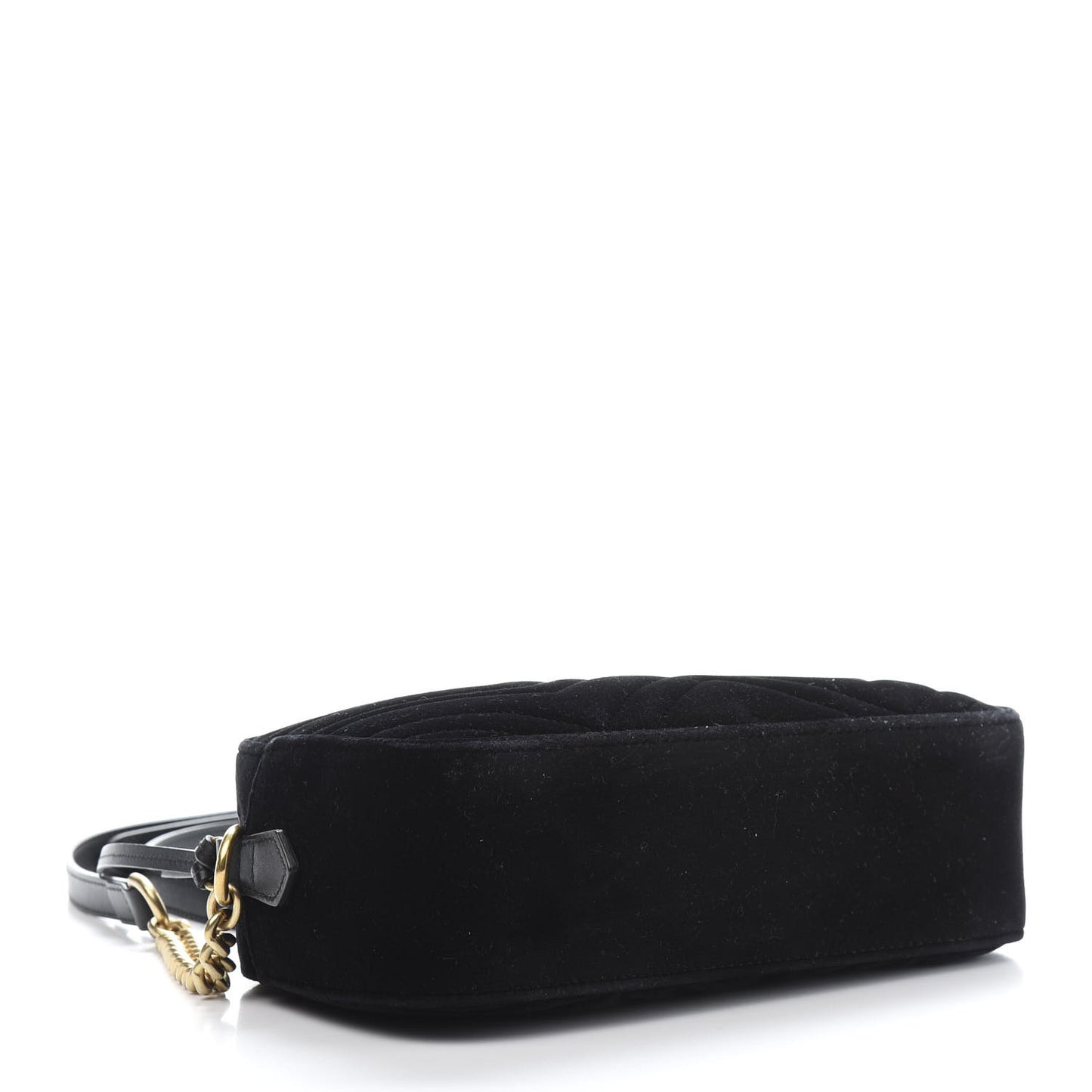 Velvet Matelasse Small GG Marmont Chain Shoulder Bag Black