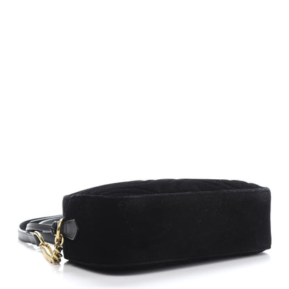 Gucci Velvet Matelasse Small GG Marmont Chain Shoulder Bag Black 4 of 11
