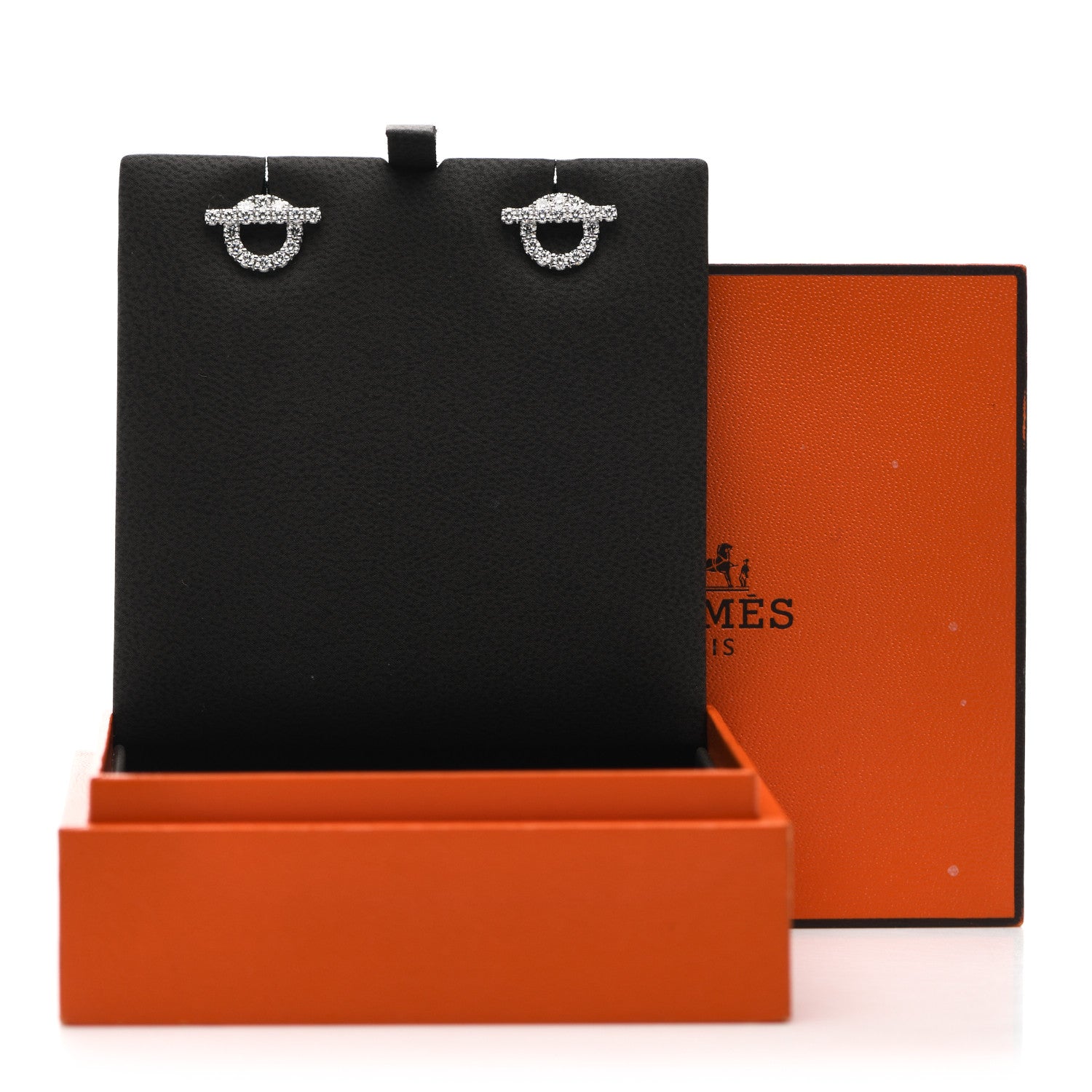 Hermes 18K White Gold Diamond Finesse Earrings 5 of 5