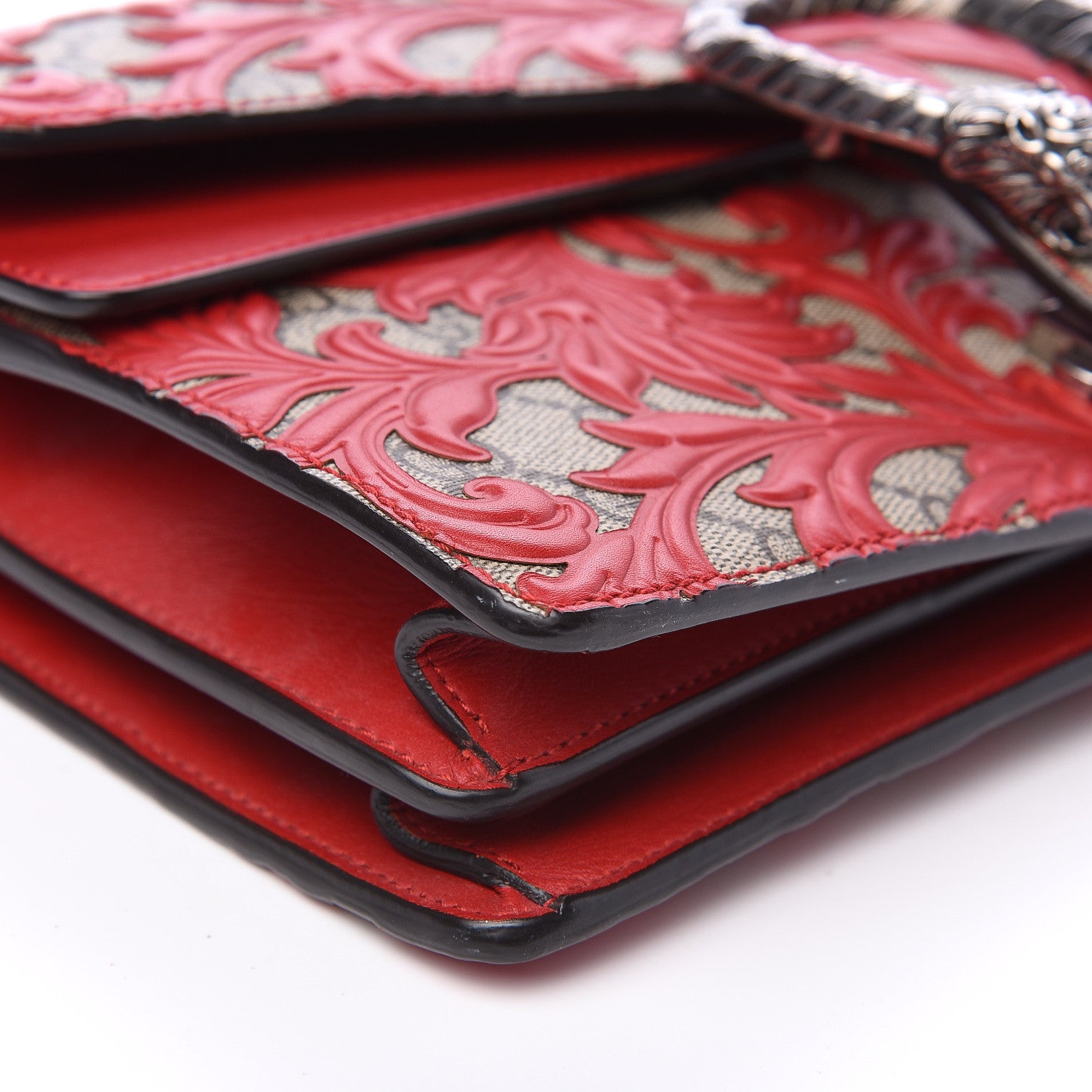Gucci GG Supreme Monogram Arabesque Small Dionysus Shoulder Bag Hibiscus Red 8 of 14