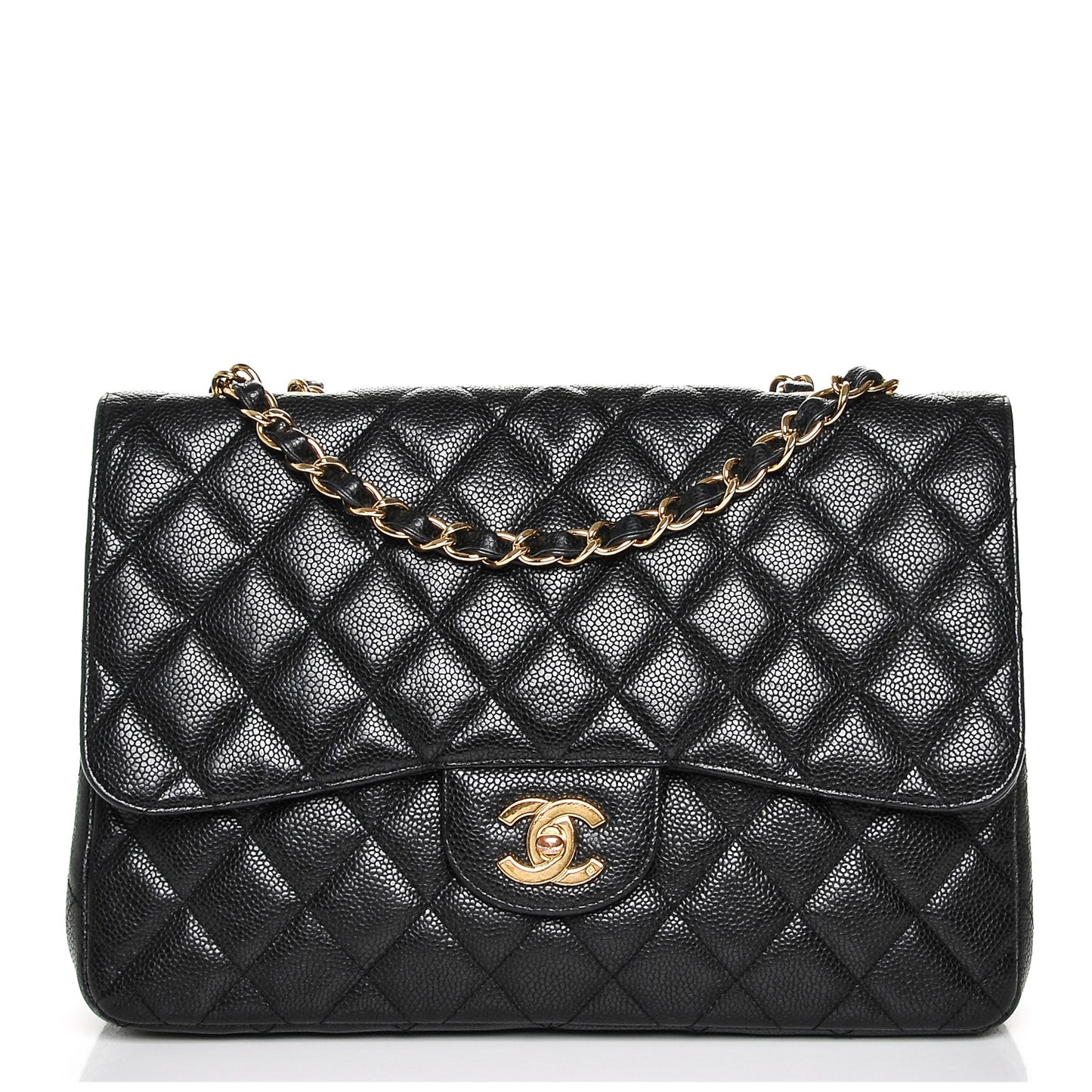 Caviar Quilted Jumbo Single Flap Black