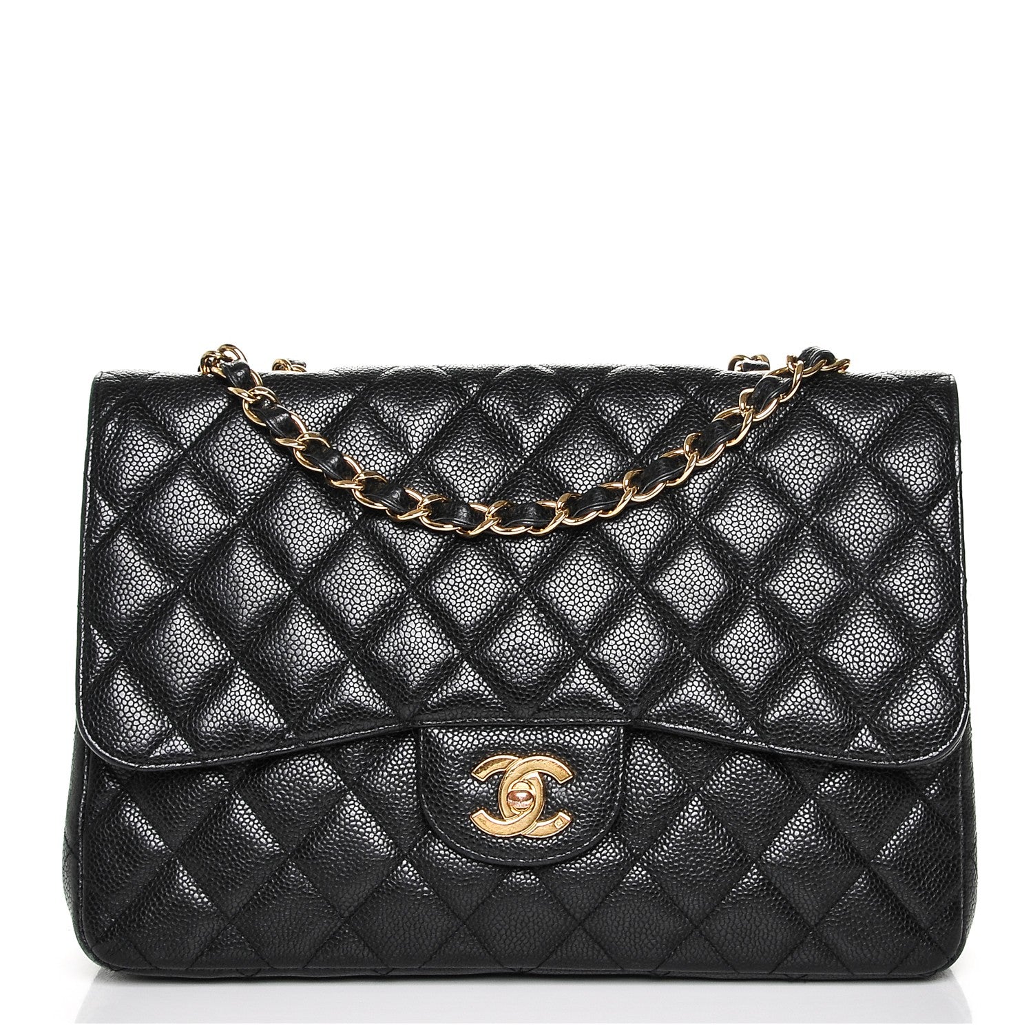 Chanel Caviar Quilted Jumbo Single Flap Black 1 of 7