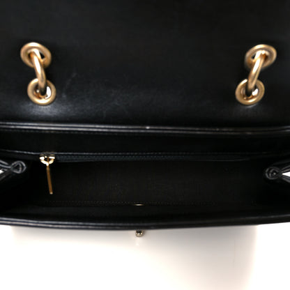 Chanel Sheepskin Chevron Stitched Chain Top Handle Flap Black 5 of 10