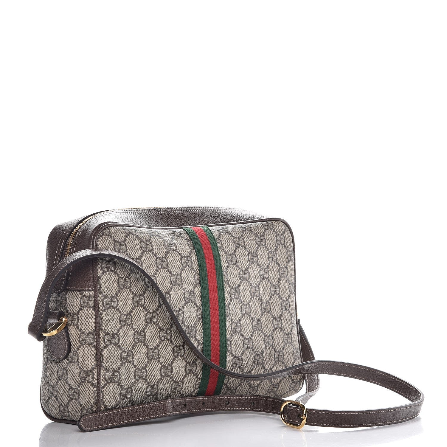 Gucci GG Supreme Monogram Web Small Ophidia Shoulder Bag Brown 3 of 7